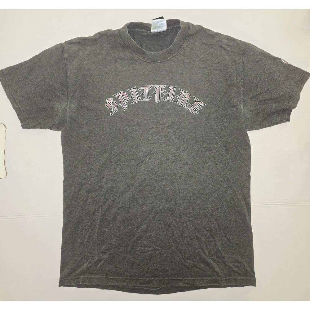 Vintage Spitfire Wheels Men's Gray Graphic Logo T-Shirt Crew Neck  Size M
